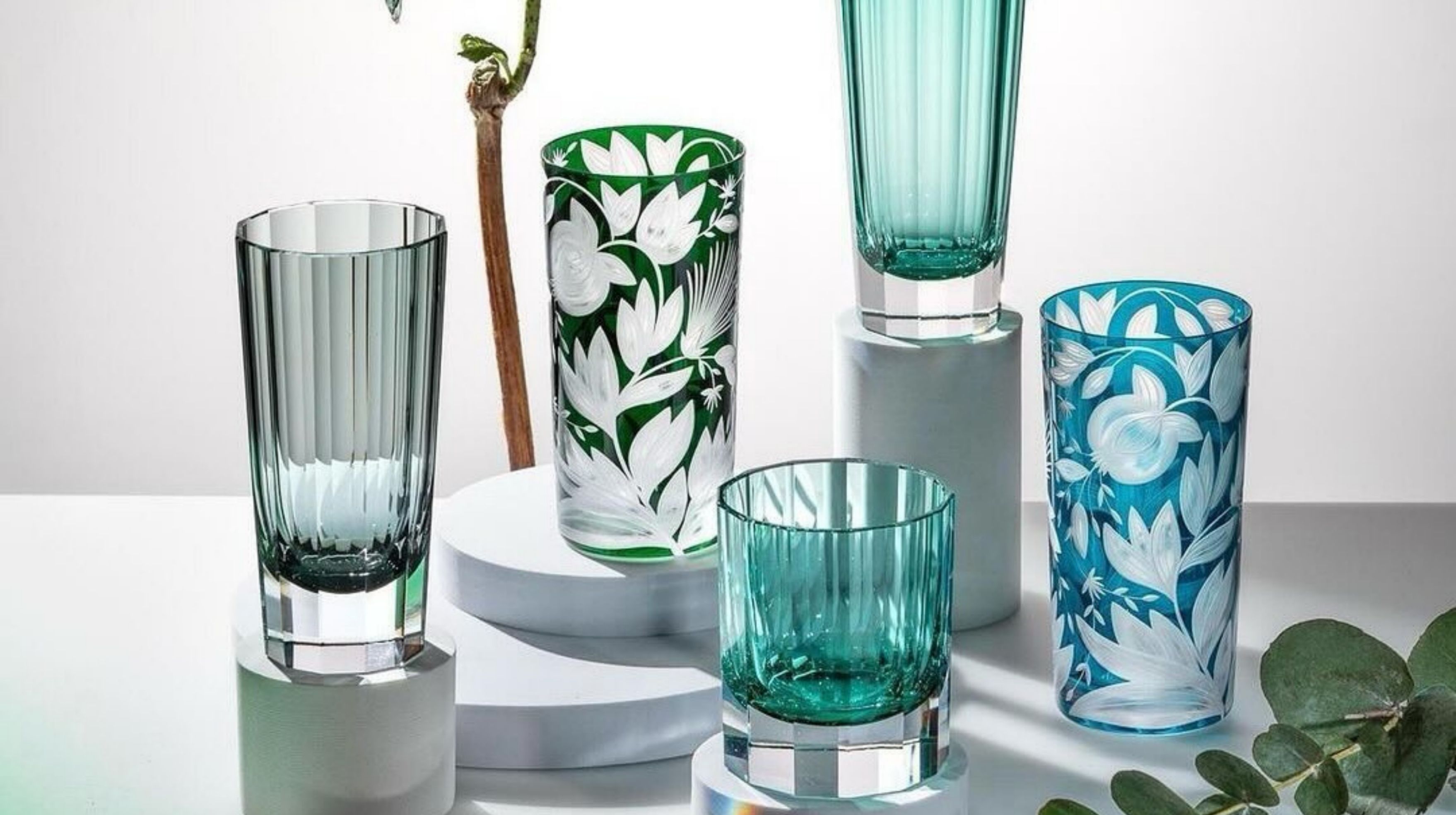 <b><a href="https://mdmaison.com/brands/artel/verdure-highball-glasses"><b>Artel</b></b> Faceted &amp; Verdure</a>